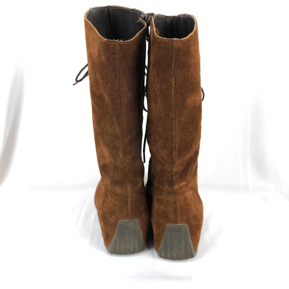 Elle Boots Brown Suede Hidden Wedge 36 - Picture 6 of 9